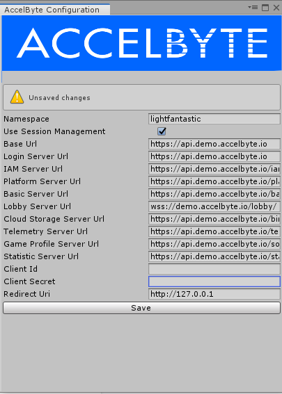 Unity Game Engine SDK Configuration