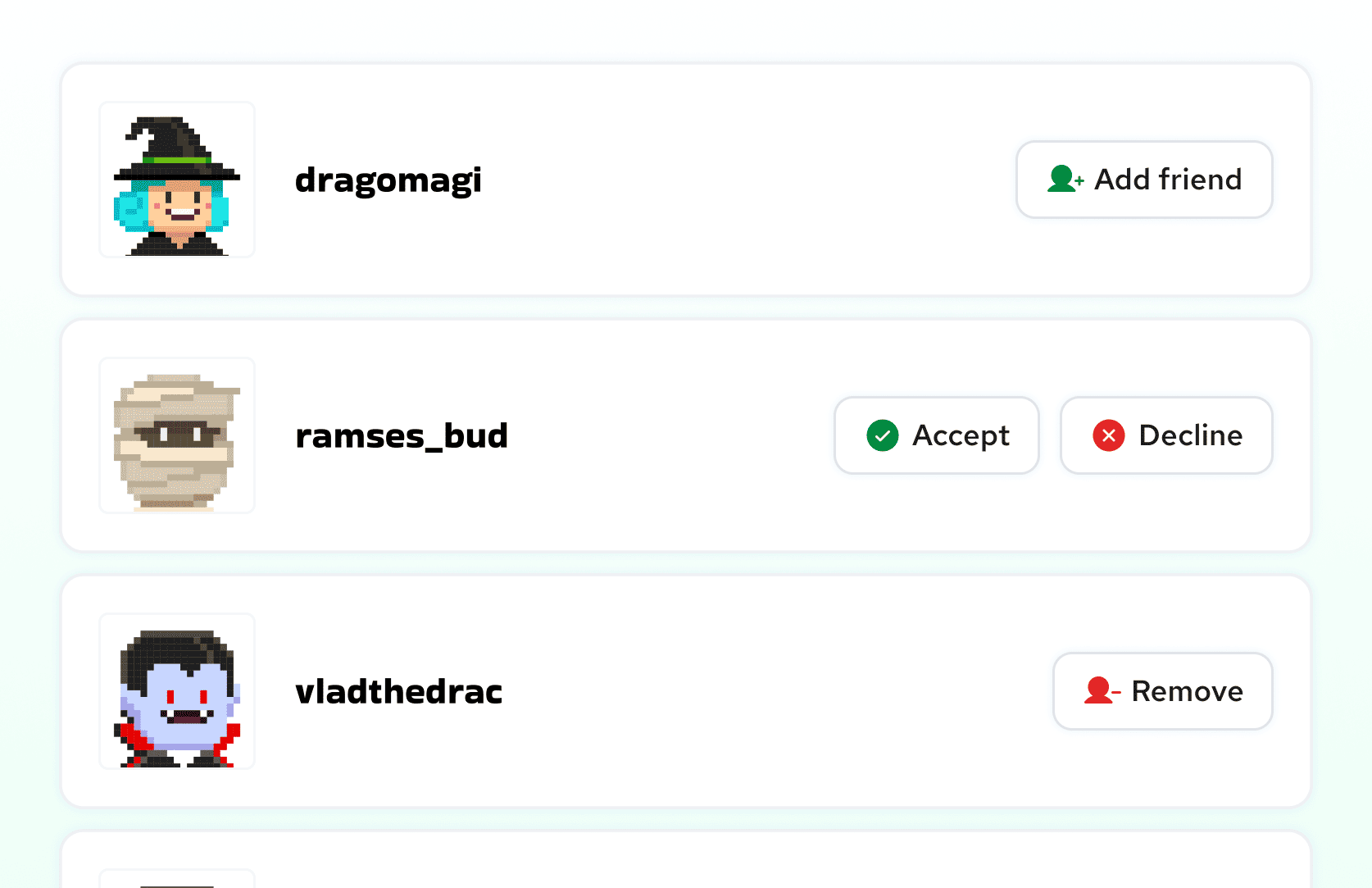 Friend list & requests