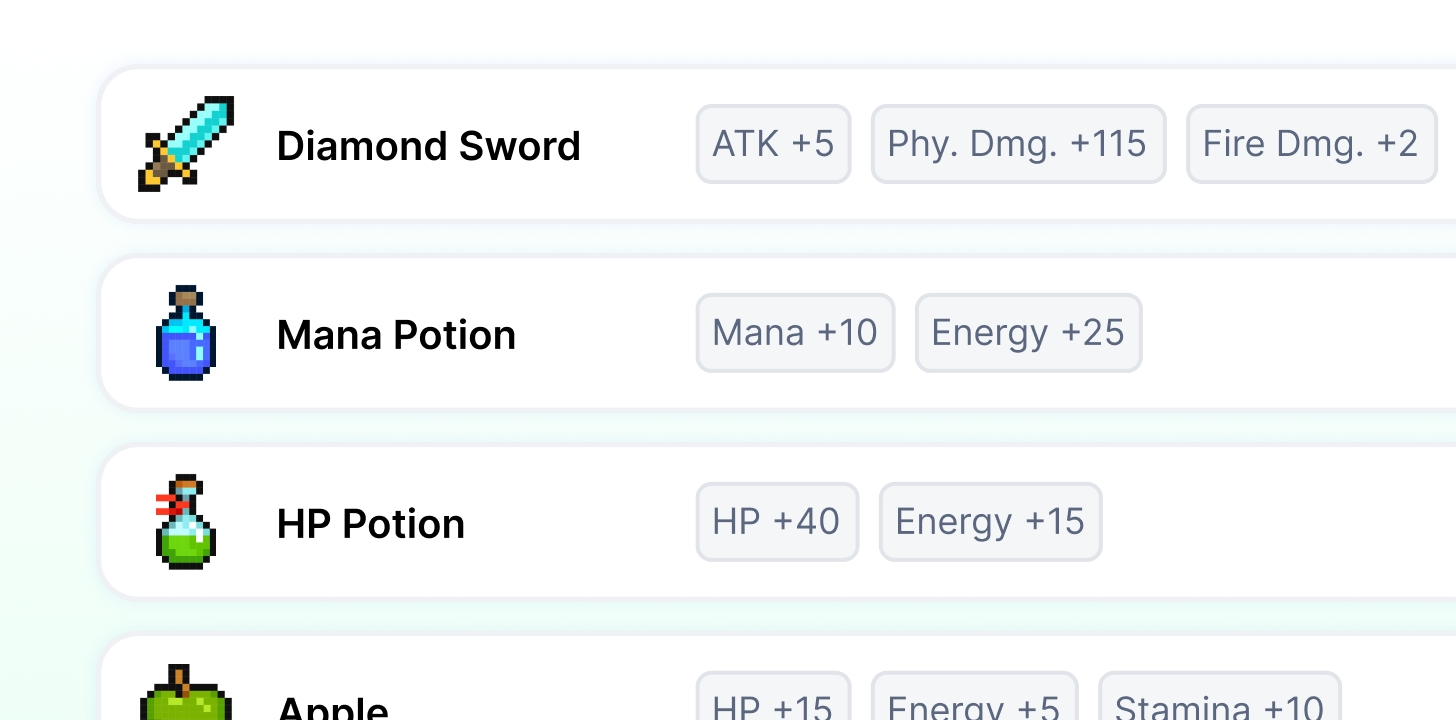 Inventory item decorators