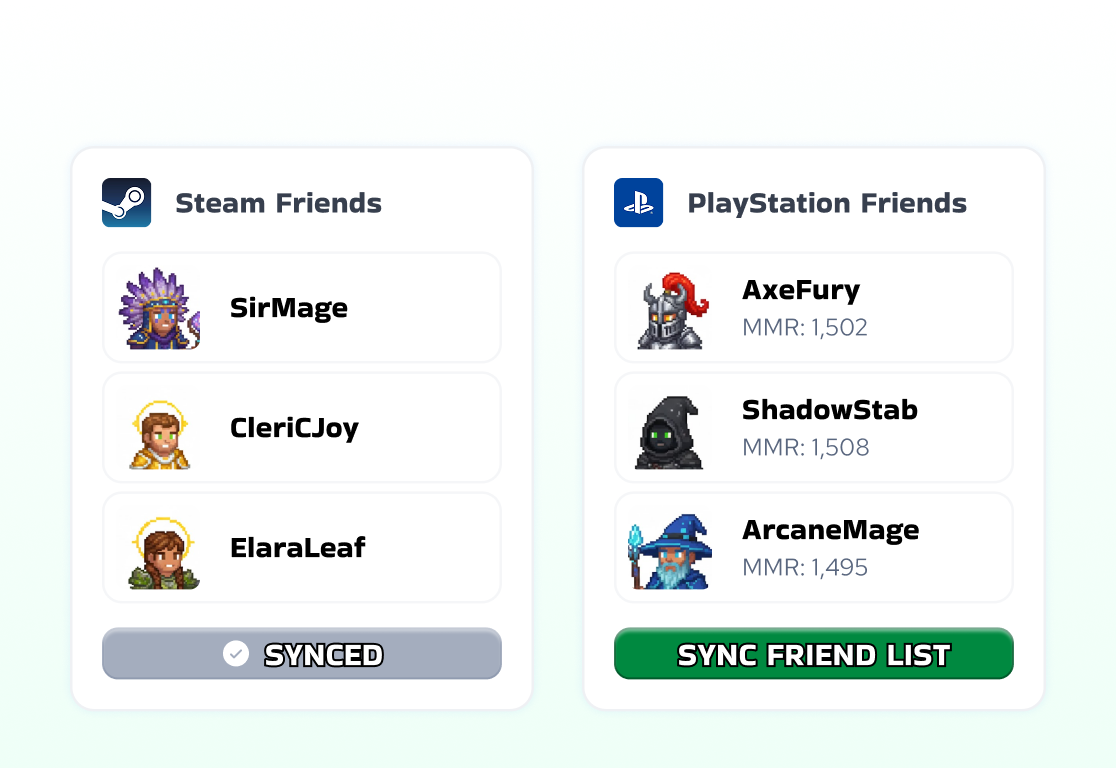 Third-party friend sync integration